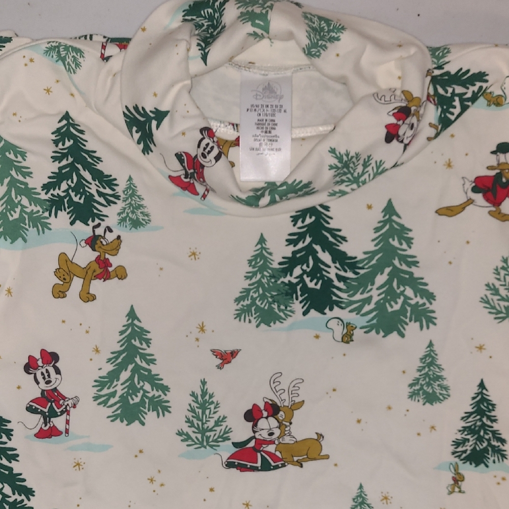 Disney Festive Character Pajama Top - Green and White